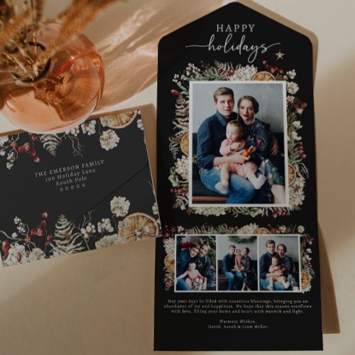 Black Trifold Holiday Card