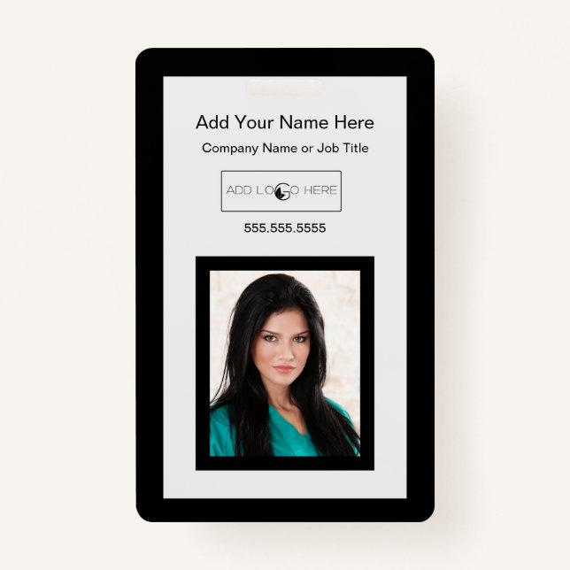 Black trim add photo logo identification badge (Back)