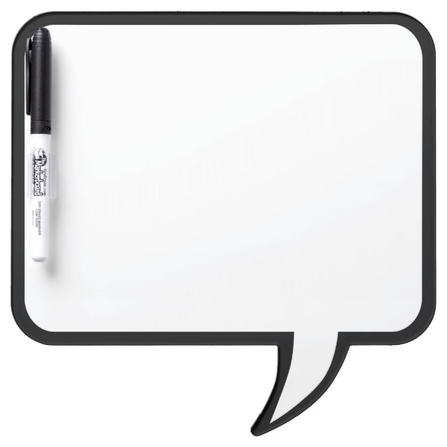 Black Trim Speech Bubble Wall Decor Customize This Dry Erase Board (Front)