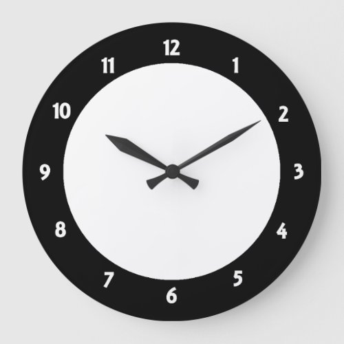 Black Trim White Number Clock Face Decorative