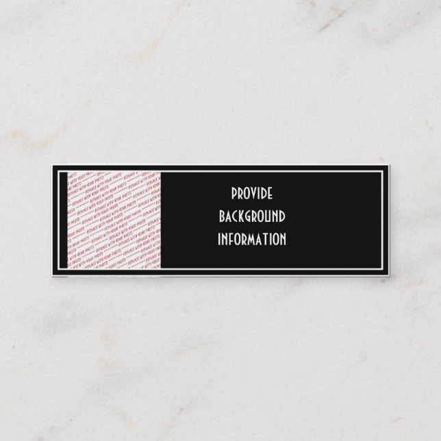 Black Trimmed Photo Template Mini Business Card (Front)