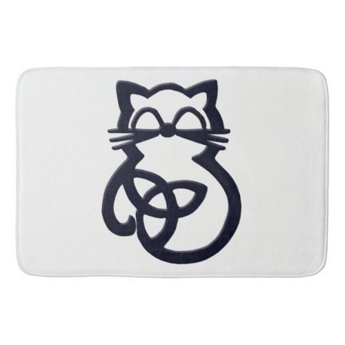 Black Trinity Knot Celtic Cat Bath Mat