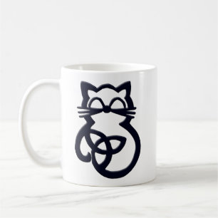 Black Trinity Knot Celtic Cat Mug