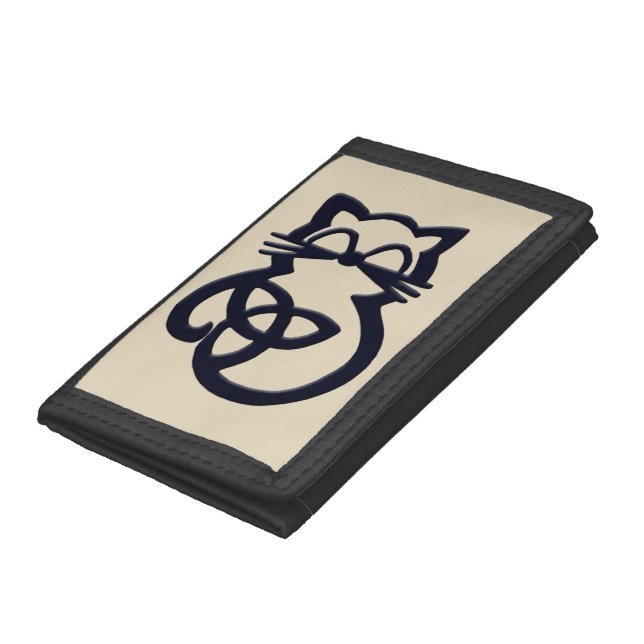 Black Trinity Knot Celtic Cat Wallet (Bottom)