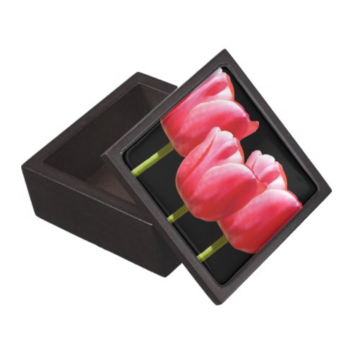 Black Trio Tulip Stems GiftJewelry Box