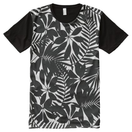 Black tropical All-Over-Print shirt