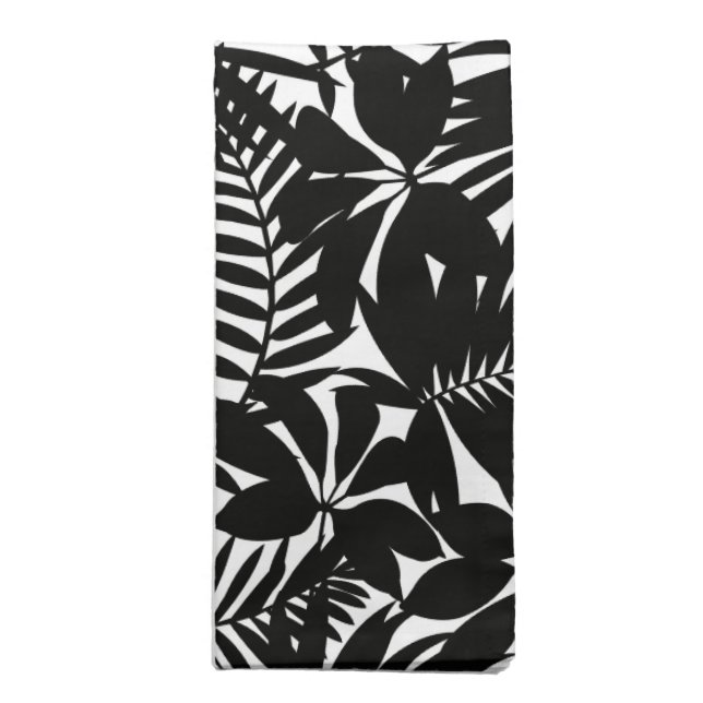 Black tropical cloth napkin (Folded)