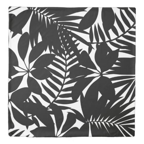 Black tropical duvet cover