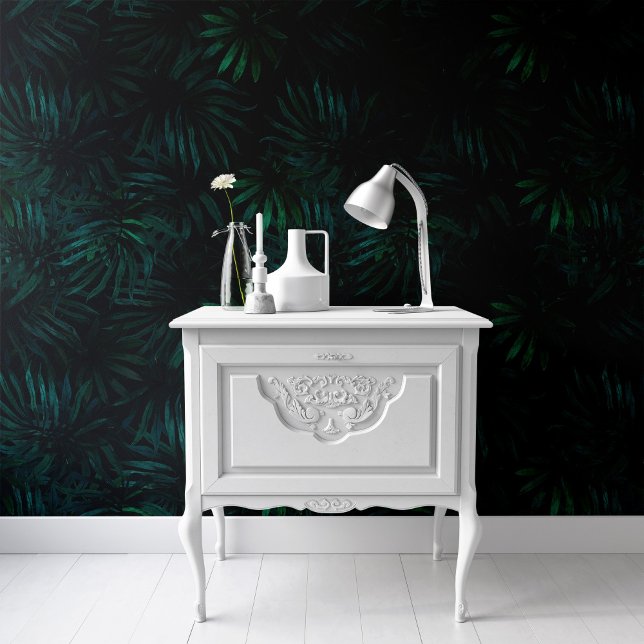 Black Tropical Leaves Botanical Wallpaper Wallpaper (Creator Uploaded)