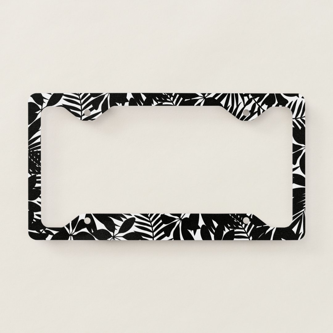 Black tropical license plate frame Zazzle