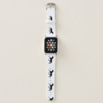 Black Trotting Horse Equestrian Apple Watch Band by PaintingPony at Zazzle