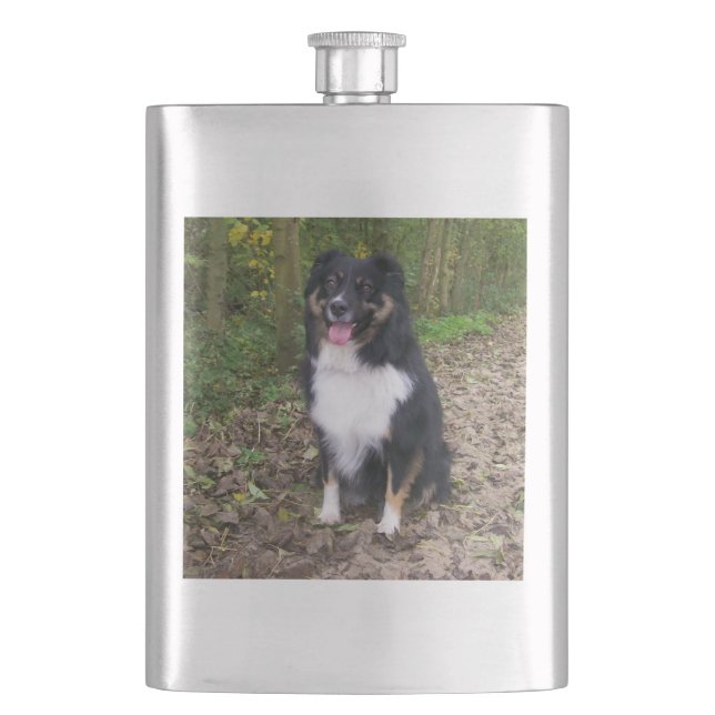 black tru aussie sitting flask (Front)