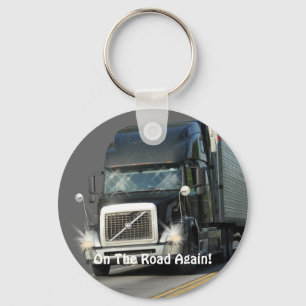 Black Truck Lorry Drivers Art Keychain