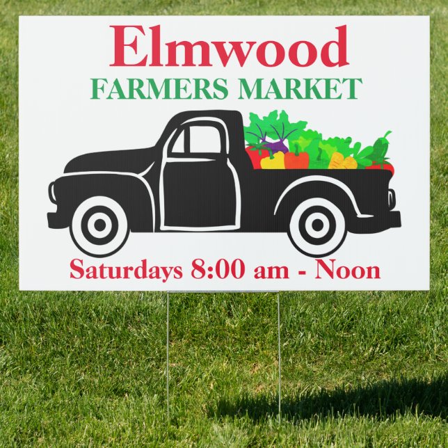 Black Truck | Produce Vegetable Farm Sign (Insitu)