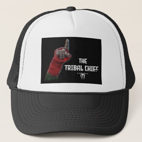Black Trucker Hat with Tribal Chief Logo