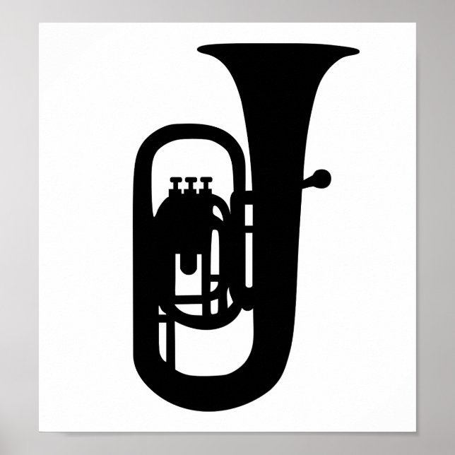 Black Tuba instrument Poster (Front)