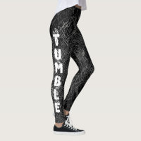 Black Tumbling gymnastics design pattern leggings