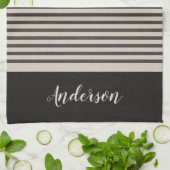 Black Turkish Stripes Monogram | Farmhouse Towel (Folded)