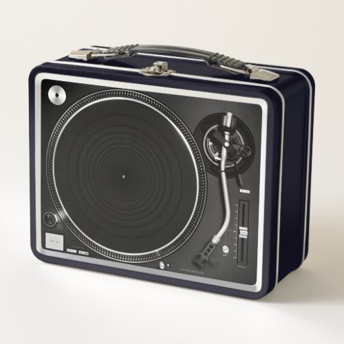 Black Turntable Record Player Lunch Box