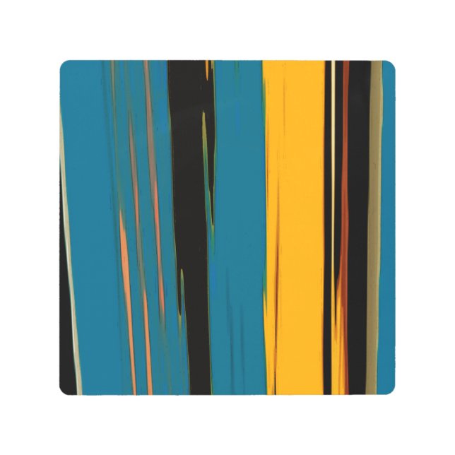 Black Turquoise And Orange Go! Abstract Art (Front)