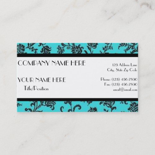 Black &amp; Turquoise Business Card
