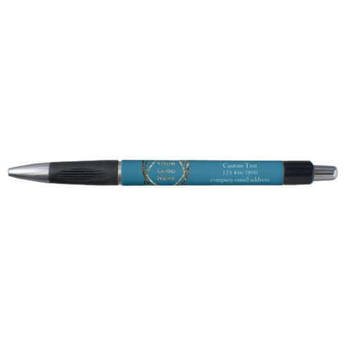  Black Turquoise Custom Business Logo Promotional Pen