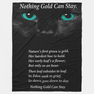 Black Turquoise Eyes Cat Nothing Gold Can Stay Fleece Blanket
