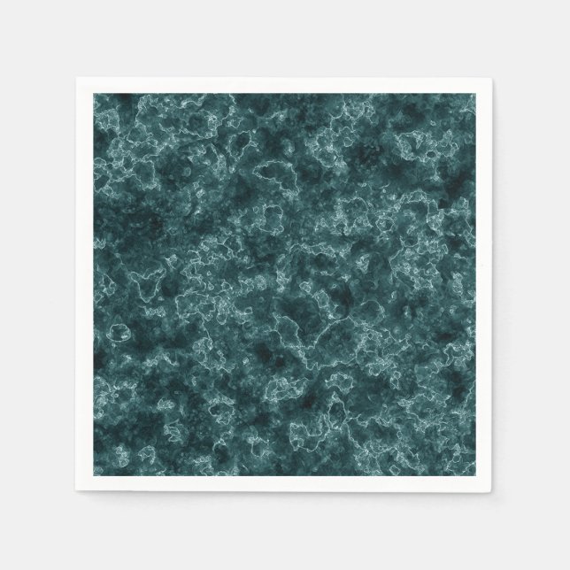 Black turquoise marble napkins (Front)