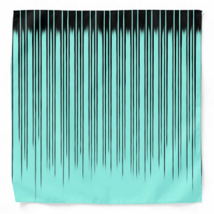 Black/Turquoise Stylish Stripe Pattern Bandana