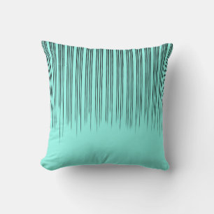 Black/Turquoise Stylish Stripe Pattern Throw Pillow