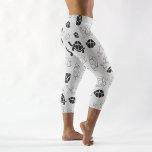 Black Turtle Capri Leggings<br><div class="desc">Black tortoise cartoon style wild animal pattern design form, created to make it look great on products. Try out this turtle pattern and enjoy shopping with us.</div>