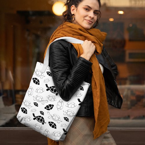 Black Turtle Tote Bag