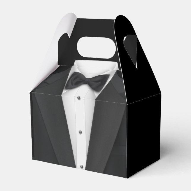 Black Tuxedo and Wedding Dress Favor Boxes (Back Side)