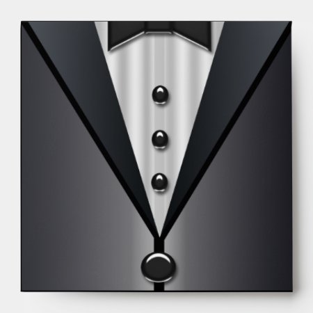 Black Tuxedo Bow Tie Elegant Envelopes