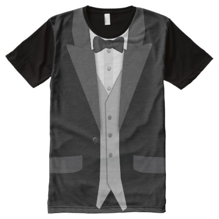 Black Tuxedo Bowtie And Vest All-over-print T-shirt