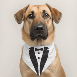 Black tuxedo Bowtie Pet Bandana Collar