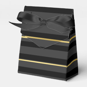 Black Tuxedo Charcoal Grey Wide Stripe Gold Formal Favor Boxes