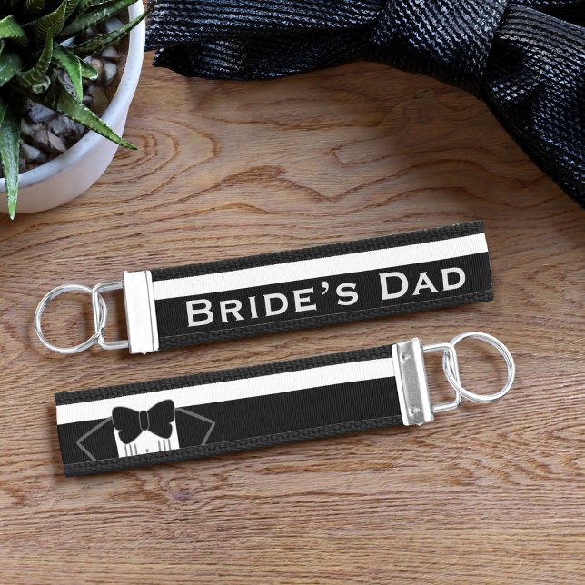 Black Tuxedo Father of the Bride Wrist Keychain (Perfect keychain for the Father of the Bride! can be used for any member of the wedding party)