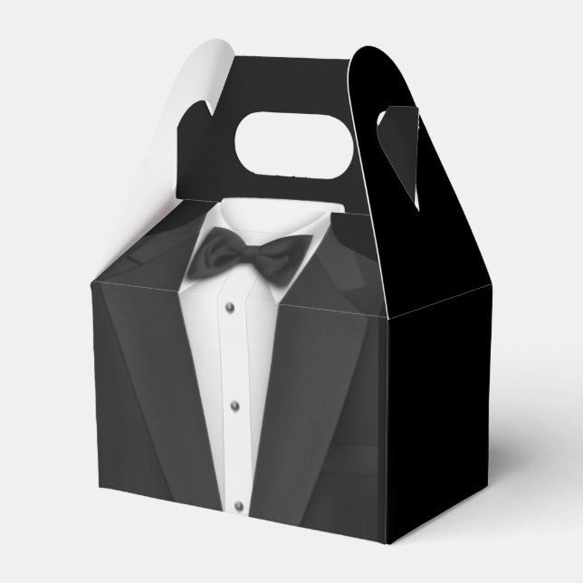 Black Tuxedo Favor Boxes (Front Side)