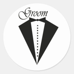 Black tuxedo groom sticker