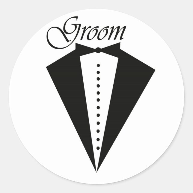 Black tuxedo groom sticker (Front)