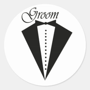 Black tuxedo groom sticker
