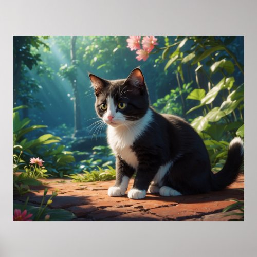  Black Tuxedo Kitty AP68 54 Feline Kitten Cat Poster