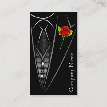 Black Tuxedo Men's Wear Business Card by EleganceUnlimited at Zazzle