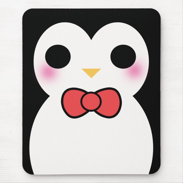 Black Tuxedo Penguin Mouse Pad (Front)