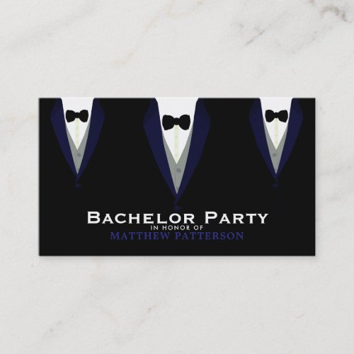 Black Tuxedo Sleek  Modern Bachelor Party Ticket