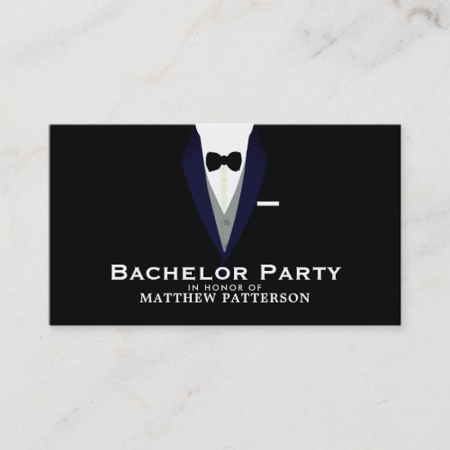 Black Tuxedo Sleek  Modern Bachelor Party Ticket