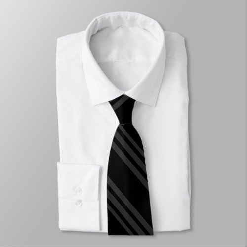 Black Tuxedo Stripe Charcoal Grey Formal Neck Tie