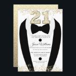 Black Tuxedo Suit Gold Mens 21st Birthday Party Invitation<br><div class="desc">Black Tuxedo Suit Gold Mens 21st Birthday Party Invitation

Variations to the invitation and matching items in our store</div>