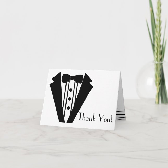 Black Tuxedo Thank You Card (Front)